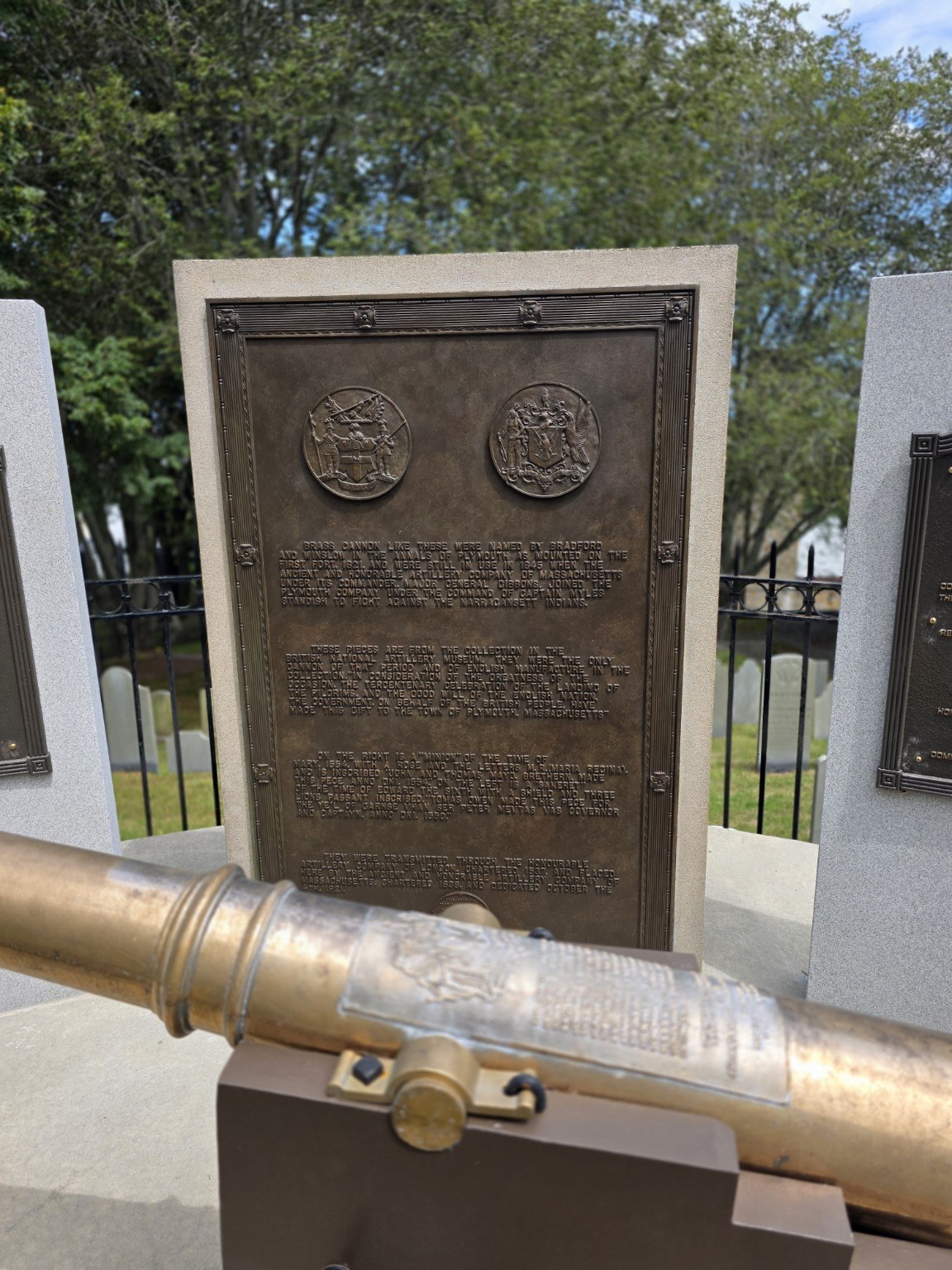 Historic cannon and bronze interpretive panel