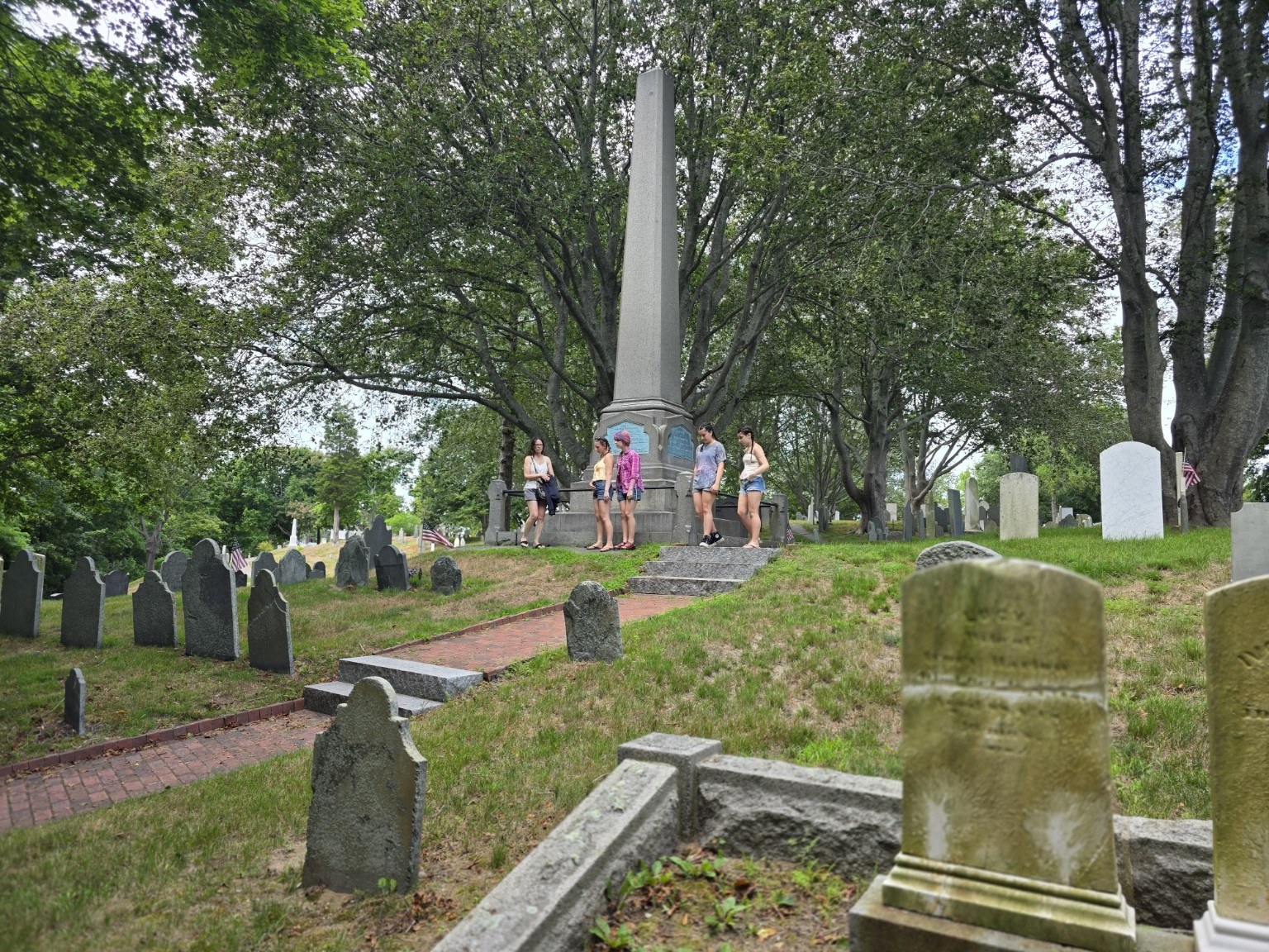 Trail Tater crew near the Cushman obelisk