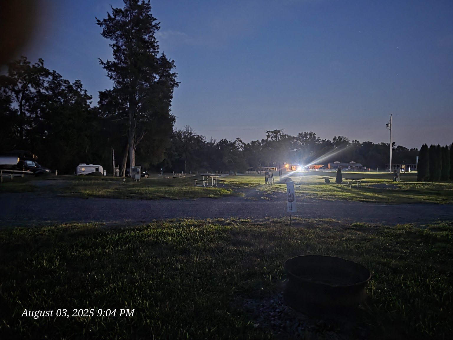 Artillery Ridge Campground at night