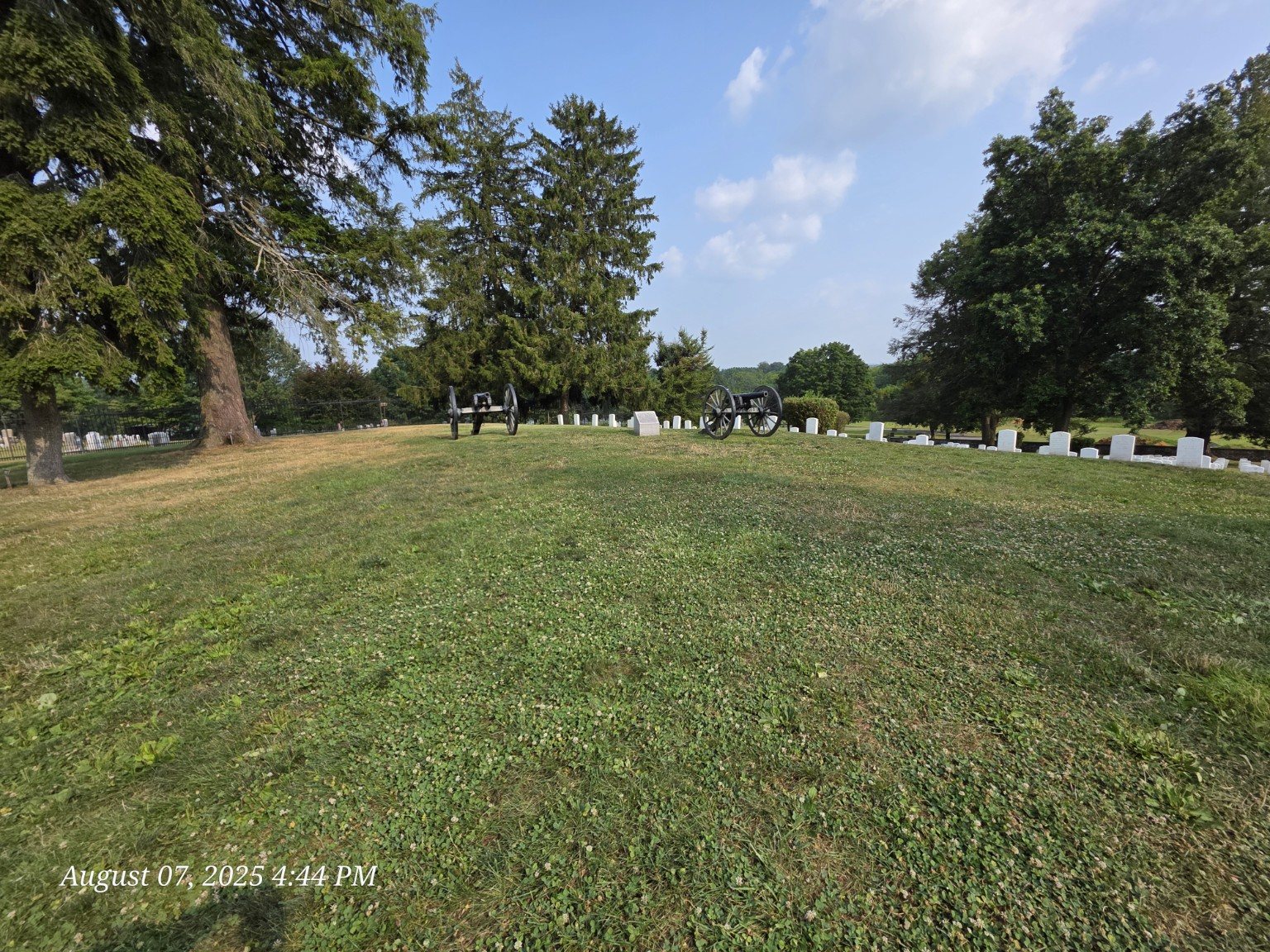Cannons overlooking the cemetery