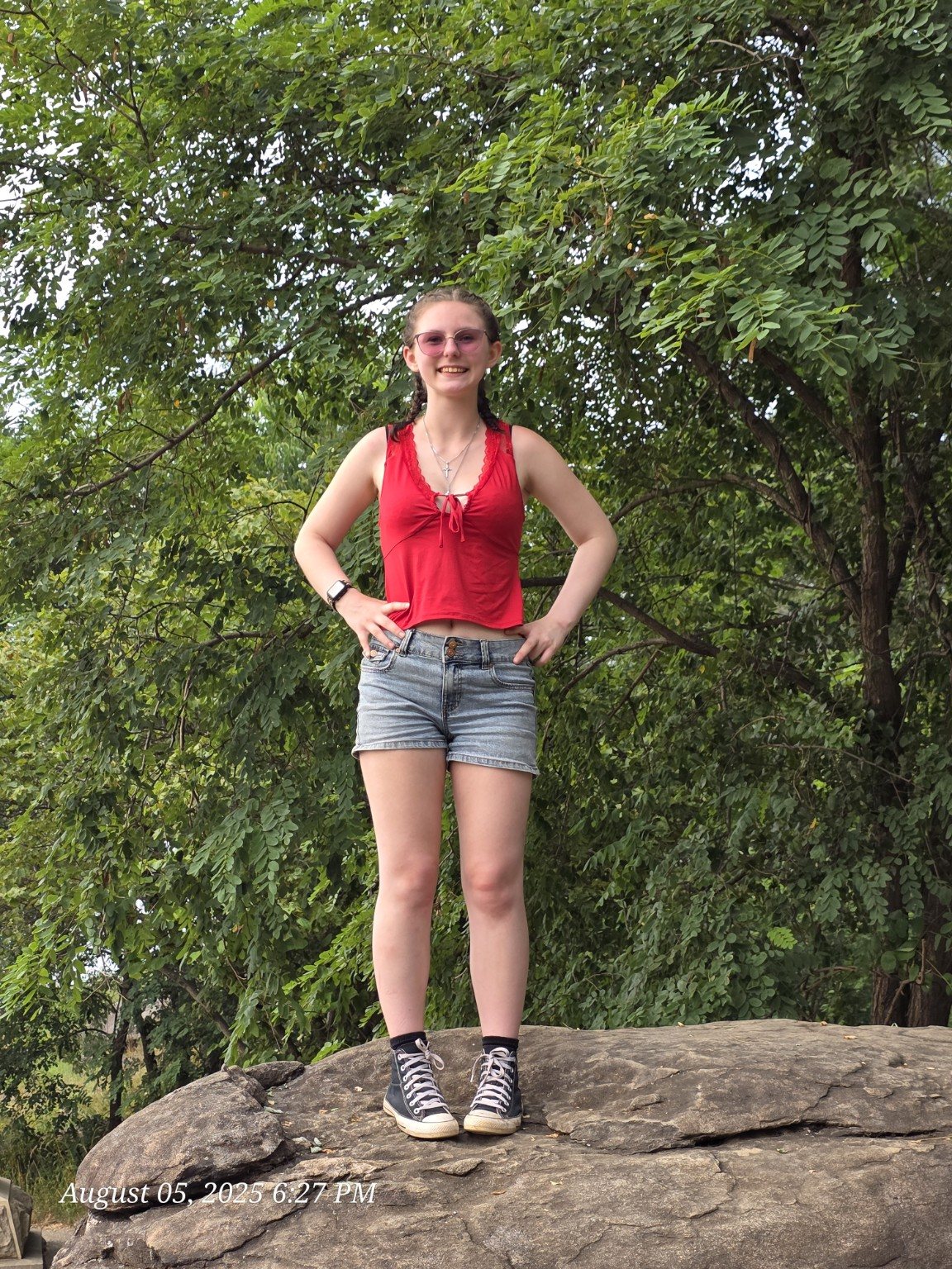 Family member at Little Round Top
