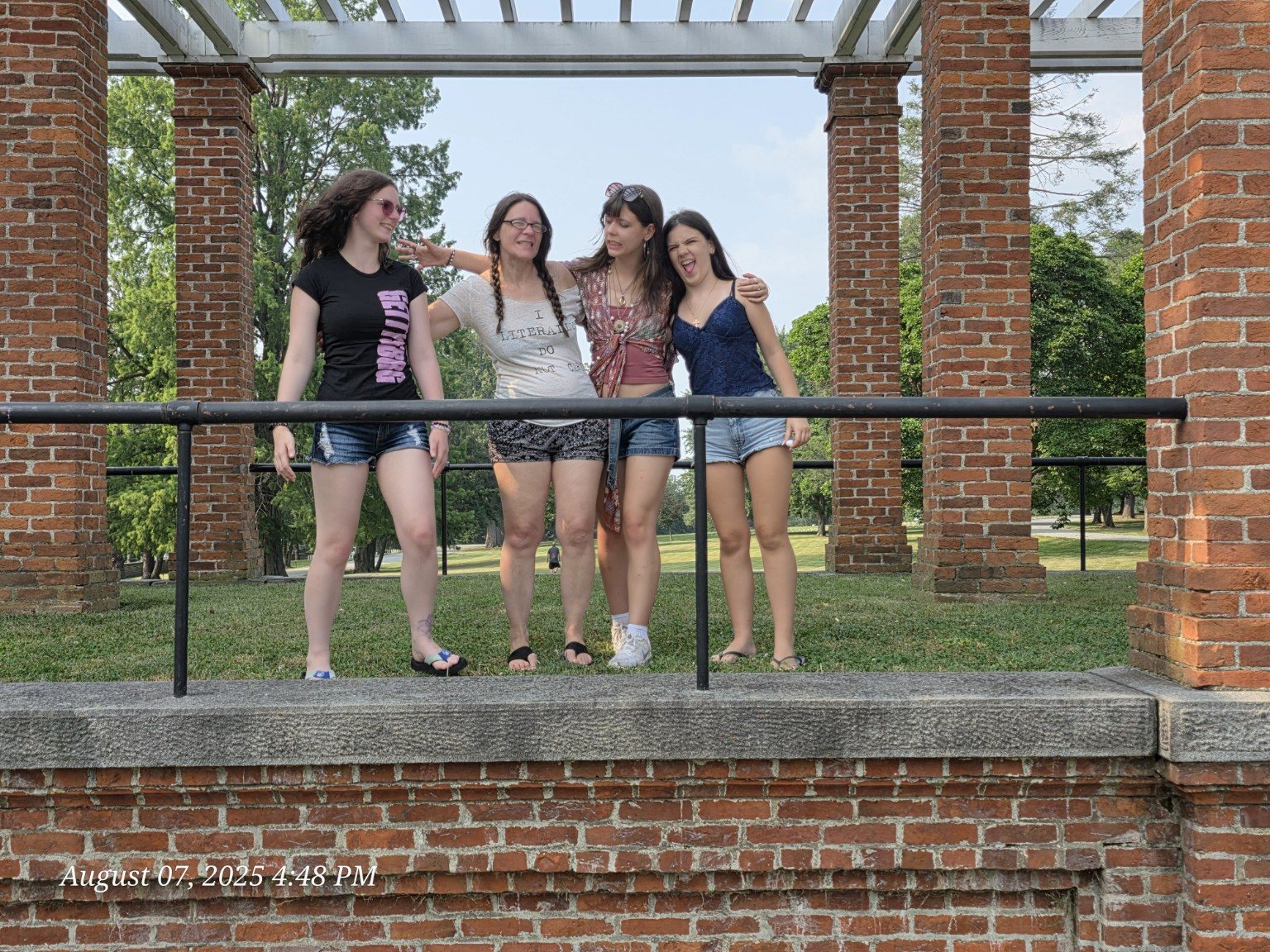 Family posing at the Soldiers' National Monument