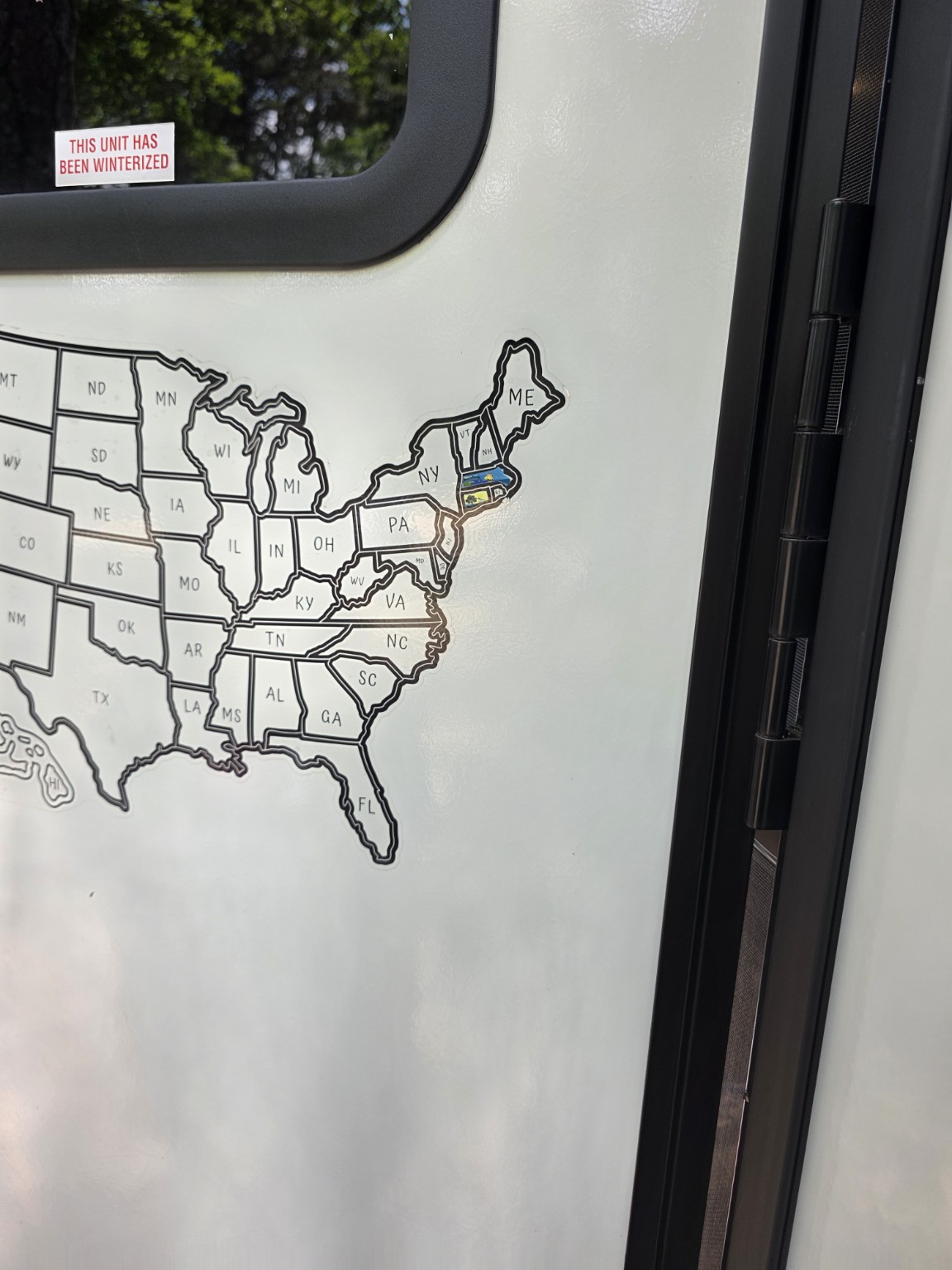 Massachusetts sticker successfully added to the Trail Tater travel map