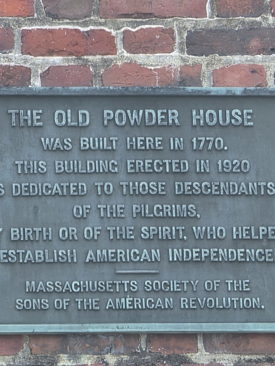 Plaque for Plymouth's Old Powder House
